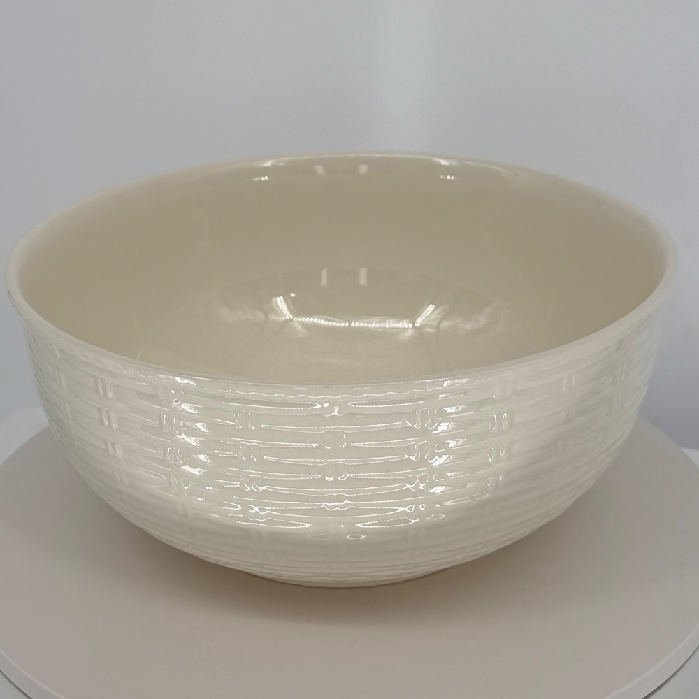 Villeroy&Boch Vintage Nancy Faience Ivory Basketweave Serving Bowl Holiday 96-01